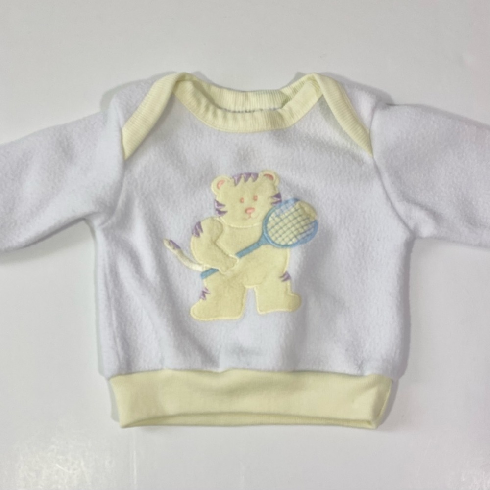 Vintage 80’s Baby Sweatshirt 3 6 Months Tennis Tiger